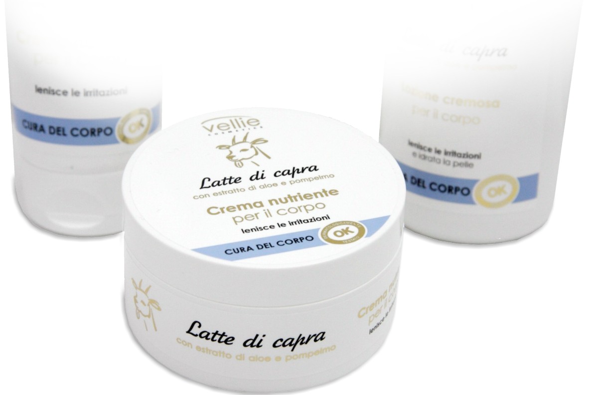 vellie crema nutriente corpo al latte di capra